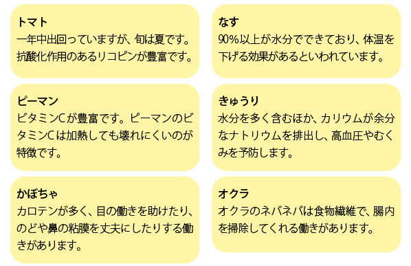 夏が旬の食べ物は他にも